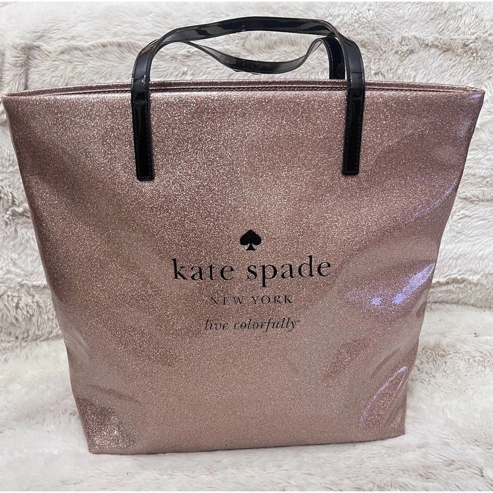 Kate Spade Women's Large Pink Glitter Tote Bag